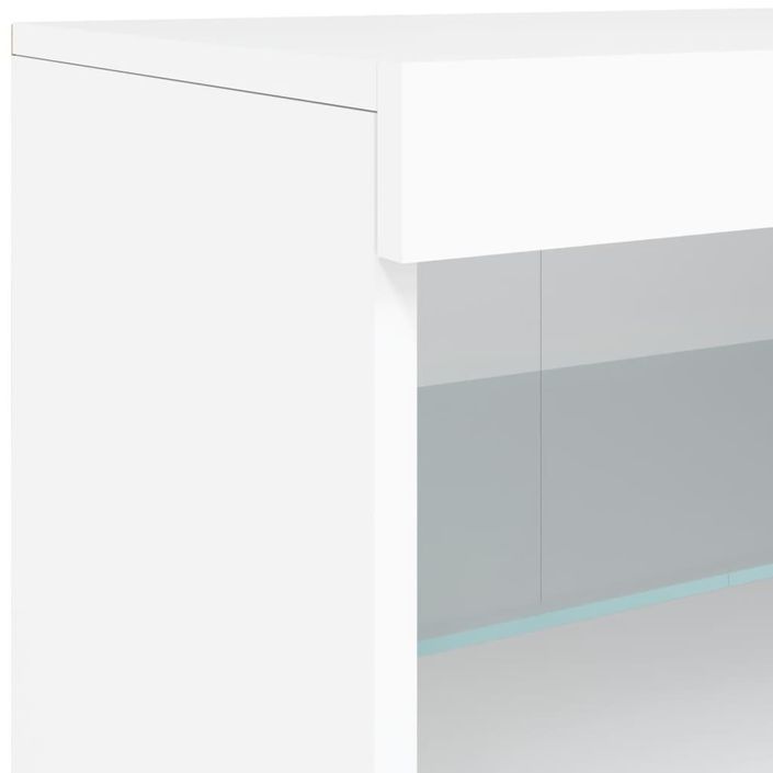 Buffet avec lumières LED blanc 60x37x67 cm - Photo n°10