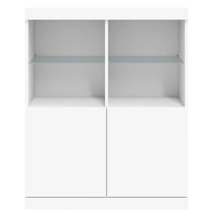 Buffet avec lumières LED blanc 81x37x100 cm - Photo n°6