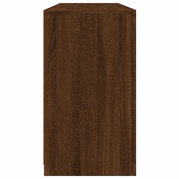 Buffet avec lumières LED chêne marron 142,5x37x67 cm - Photo n°7