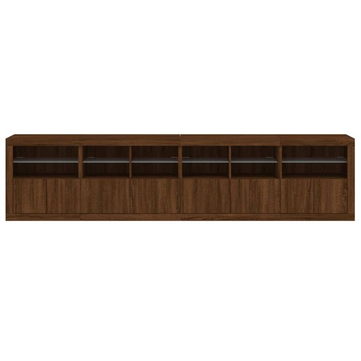 Buffet avec lumières LED chêne marron 283x37x67 cm - Photo n°7