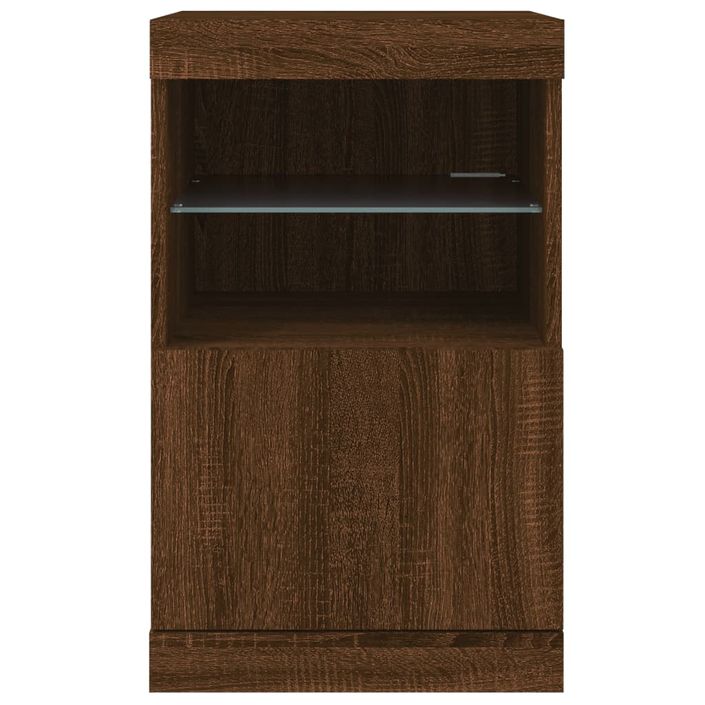 Buffet avec lumières LED chêne marron 41x37x67 cm - Photo n°6