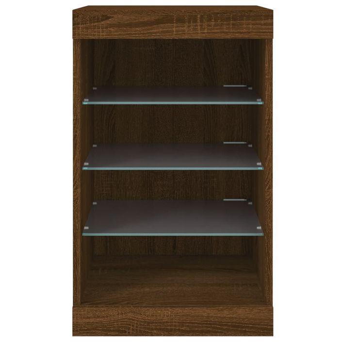 Buffet avec lumières LED chêne marron 41x37x67 cm - Photo n°6