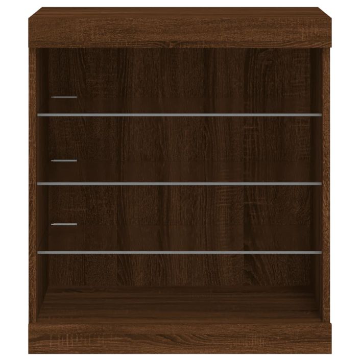 Buffet avec lumières LED chêne marron 60,5x37x67 cm - Photo n°6