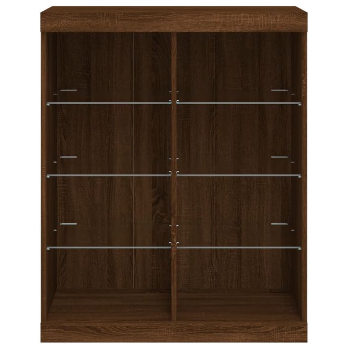 Buffet avec lumières LED chêne marron 81x37x100 cm - Photo n°6