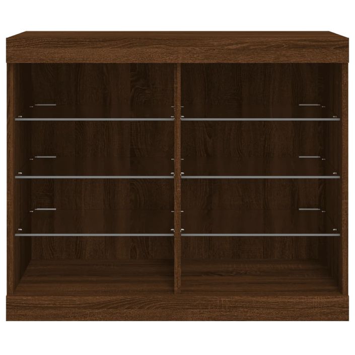 Buffet avec lumières LED chêne marron 81x37x67 cm - Photo n°6