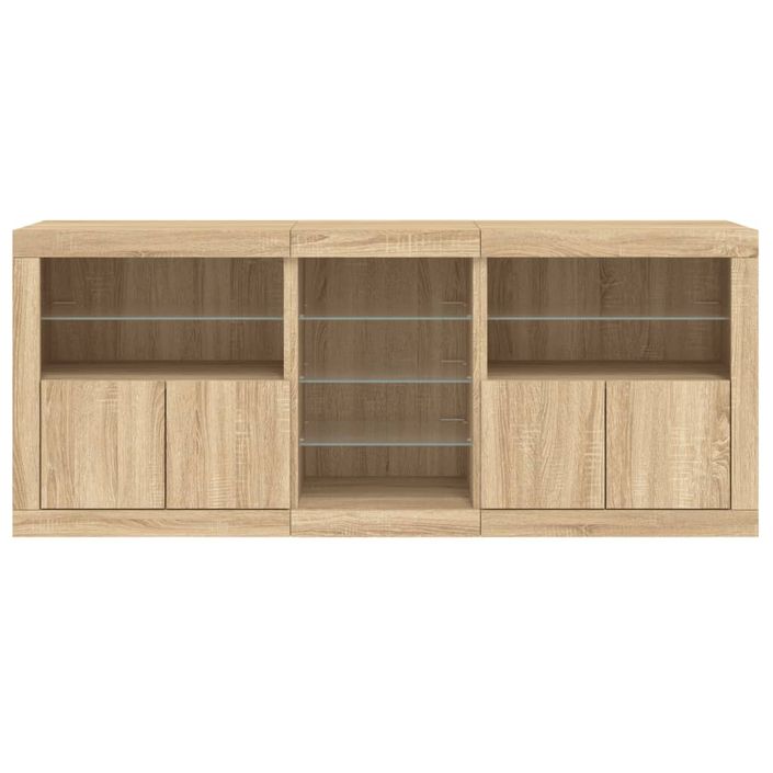 Buffet avec lumières LED chêne sonoma 181,5x37x67 cm - Photo n°6