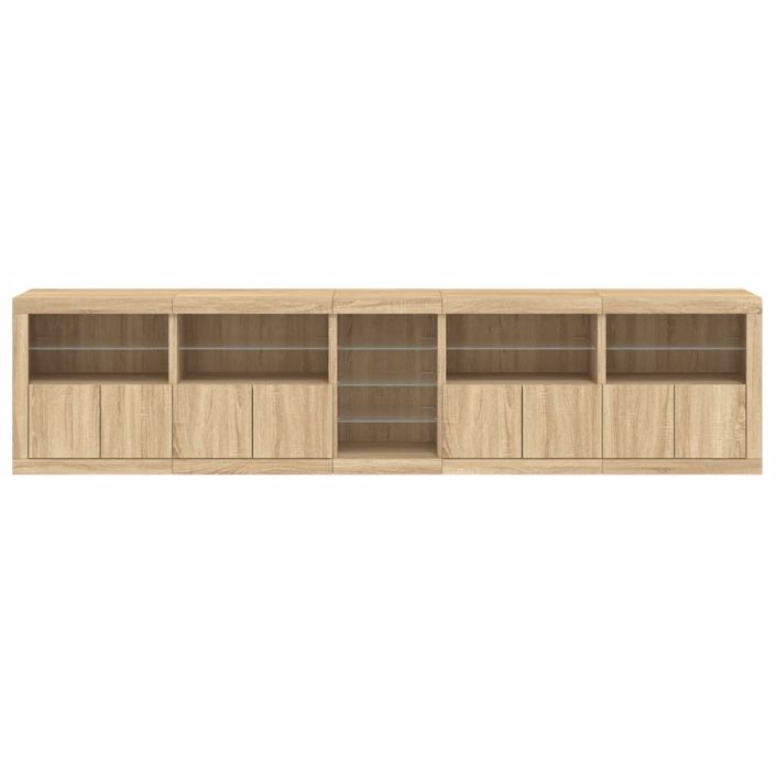 Buffet avec lumières LED chêne sonoma 283x37x67 cm - Photo n°7