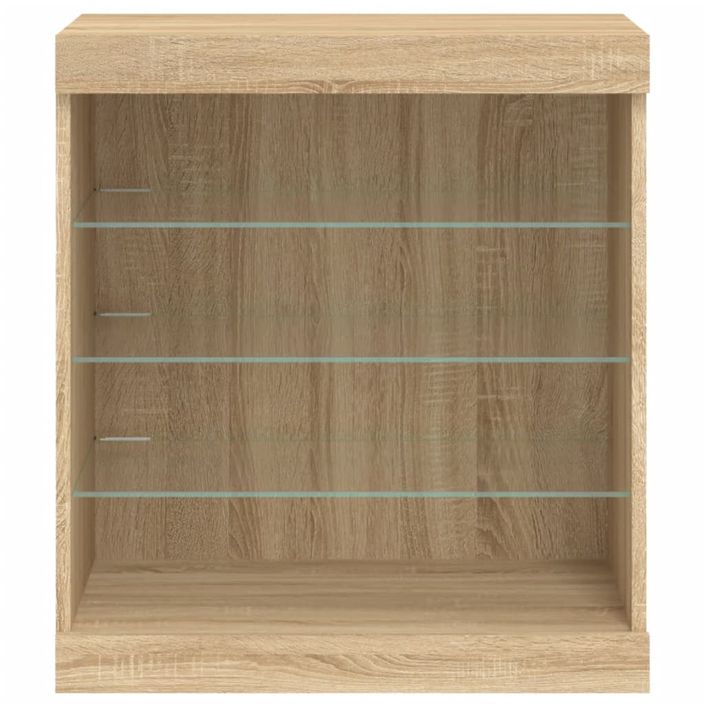 Buffet avec lumières LED chêne sonoma 60,5x37x67 cm - Photo n°6