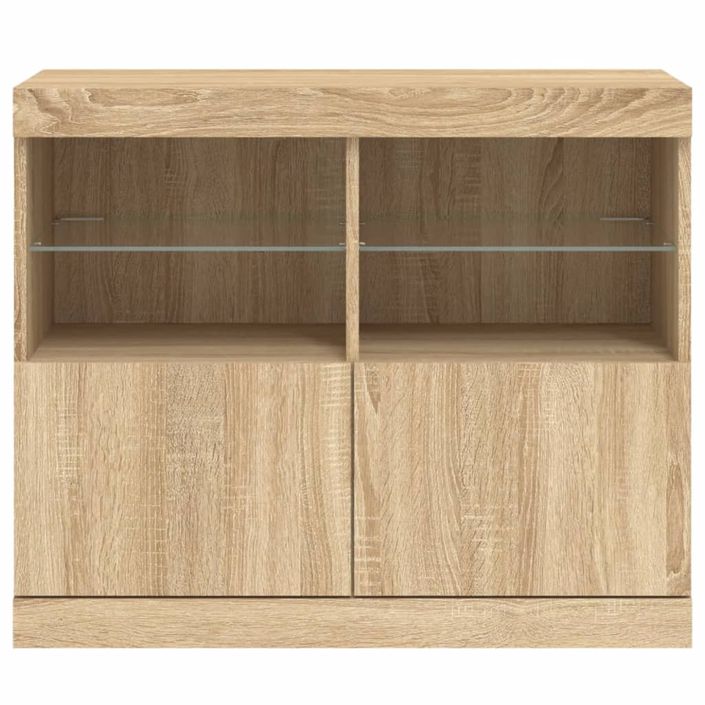 Buffet avec lumières LED chêne sonoma 81x37x67 cm - Photo n°6