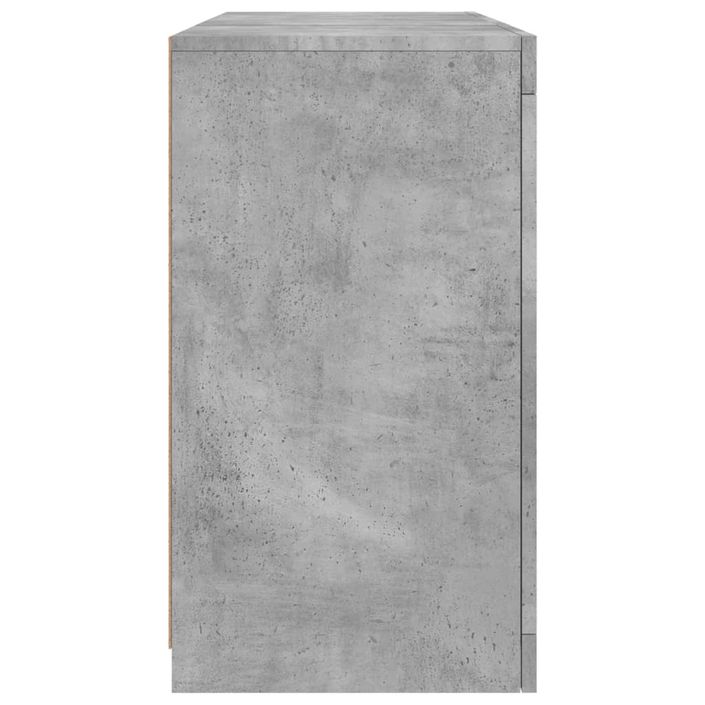 Buffet avec lumières LED gris béton 123x37x67 cm - Photo n°7