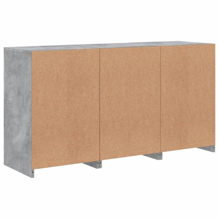 Buffet avec lumières LED gris béton 123x37x67 cm - Photo n°8