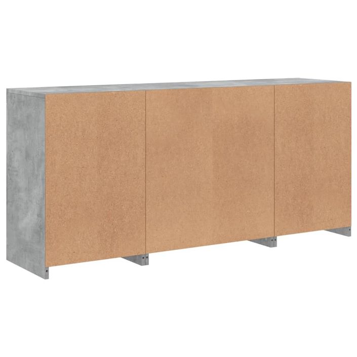 Buffet avec lumières LED gris béton 142,5x37x67 cm - Photo n°8