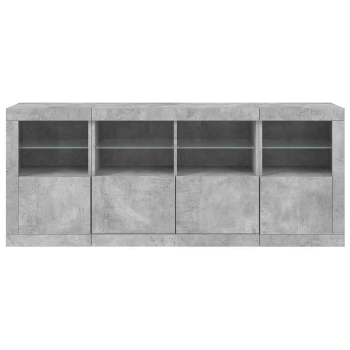 Buffet avec lumières LED gris béton 163x37x67 cm - Photo n°6