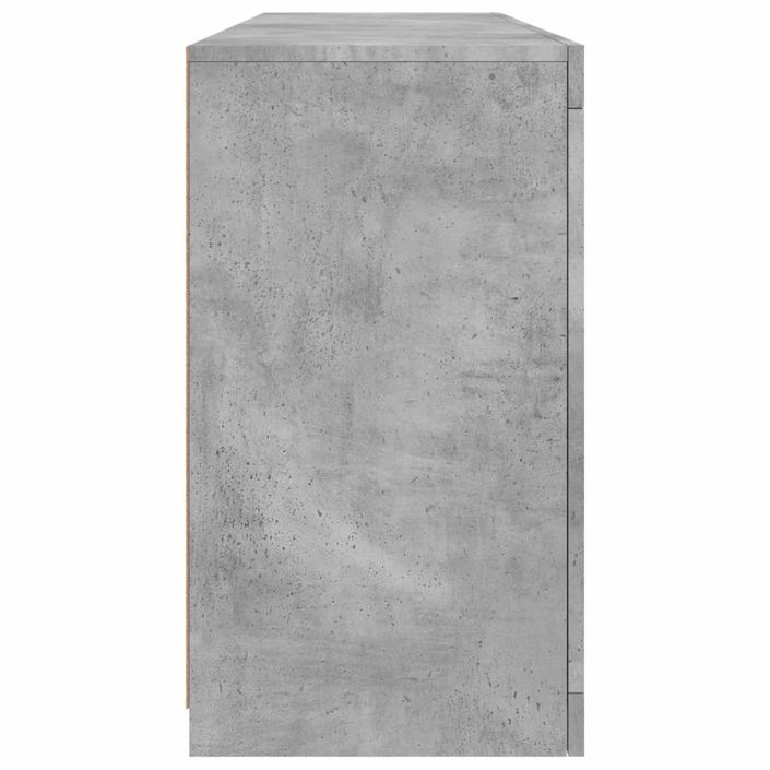 Buffet avec lumières LED gris béton 163x37x67 cm - Photo n°7