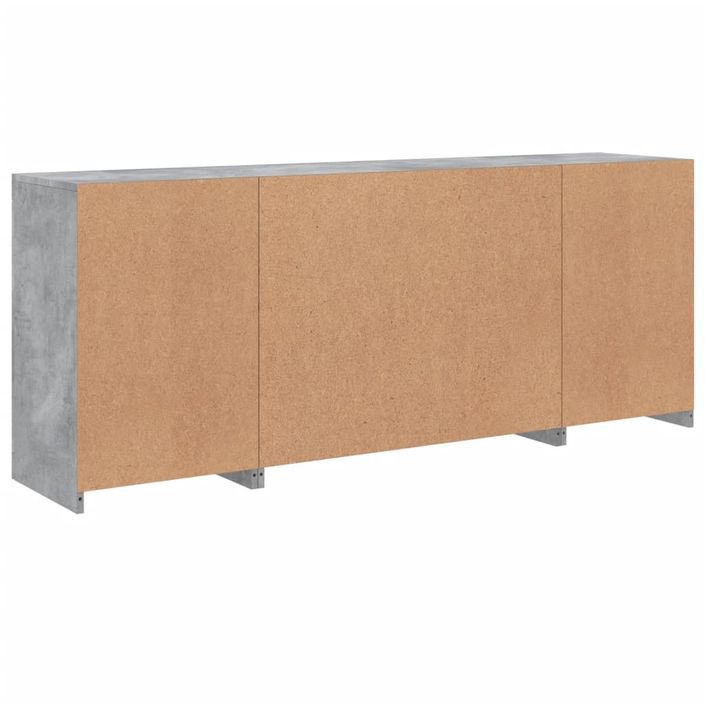 Buffet avec lumières LED gris béton 163x37x67 cm - Photo n°8