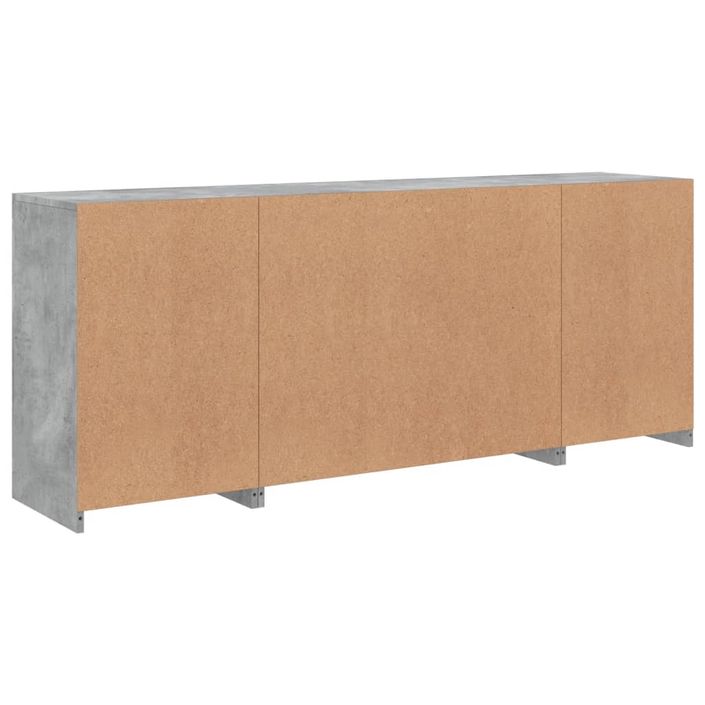 Buffet avec lumières LED gris béton 163x37x67 cm - Photo n°8