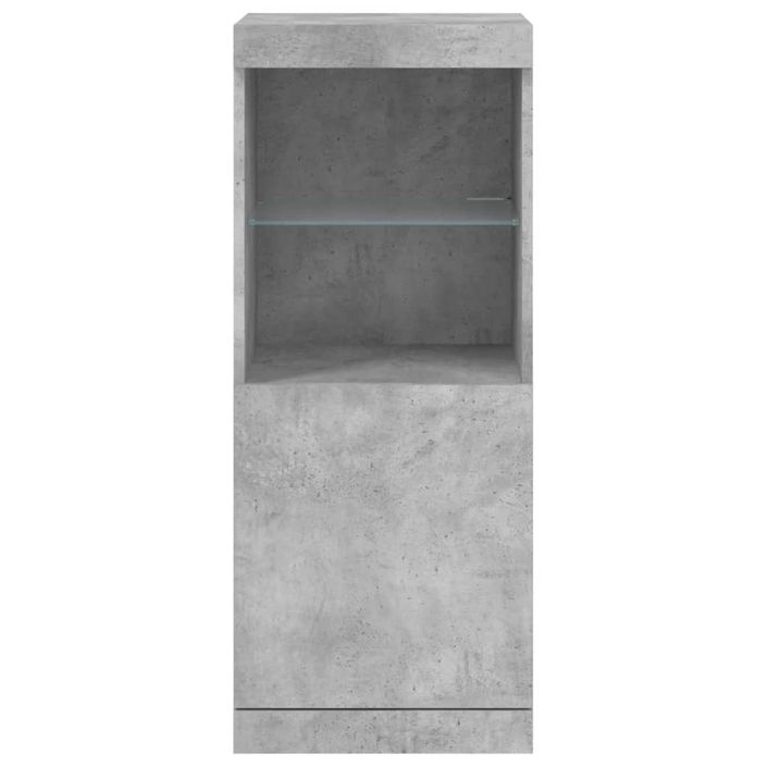 Buffet avec lumières LED gris béton 41x37x100 cm - Photo n°6