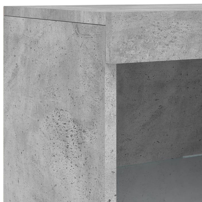 Buffet avec lumières LED gris béton 41x37x100 cm - Photo n°11