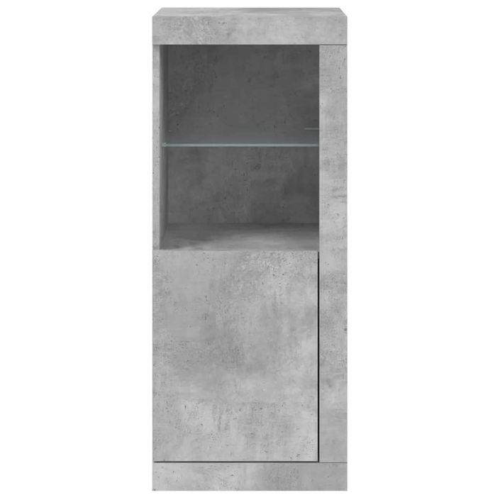 Buffet avec lumières LED gris béton 41x37x100 cm - Photo n°6