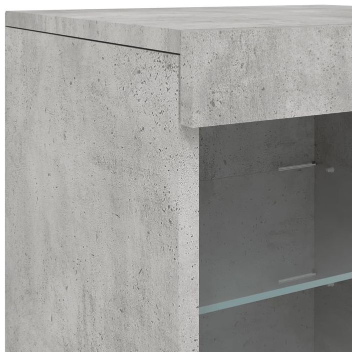 Buffet avec lumières LED gris béton 41x37x67 cm - Photo n°9