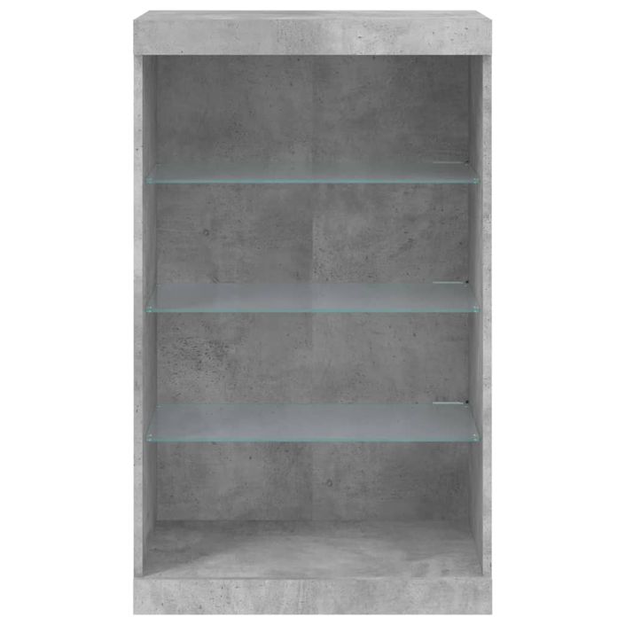 Buffet avec lumières LED gris béton 60,5x37x100 cm - Photo n°6