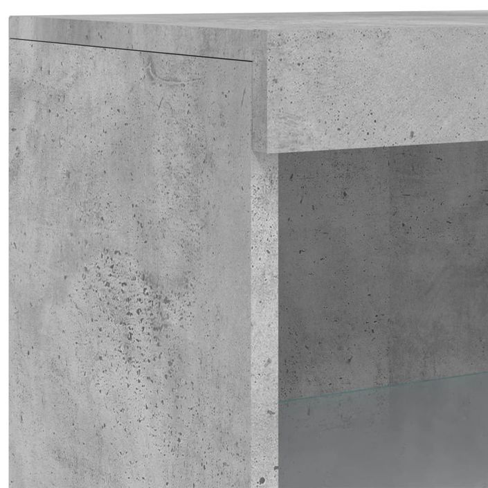 Buffet avec lumières LED gris béton 60,5x37x100 cm - Photo n°9