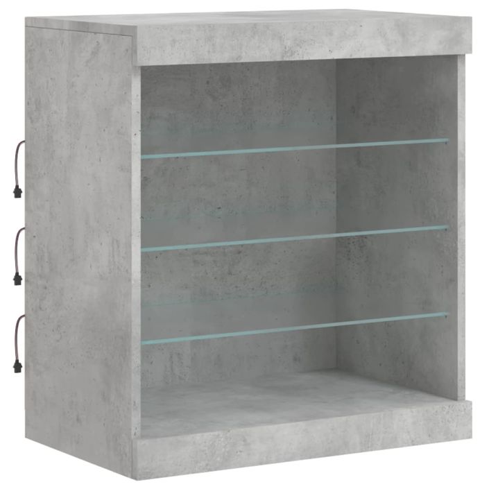 Buffet avec lumières LED gris béton 60,5x37x67 cm - Photo n°5