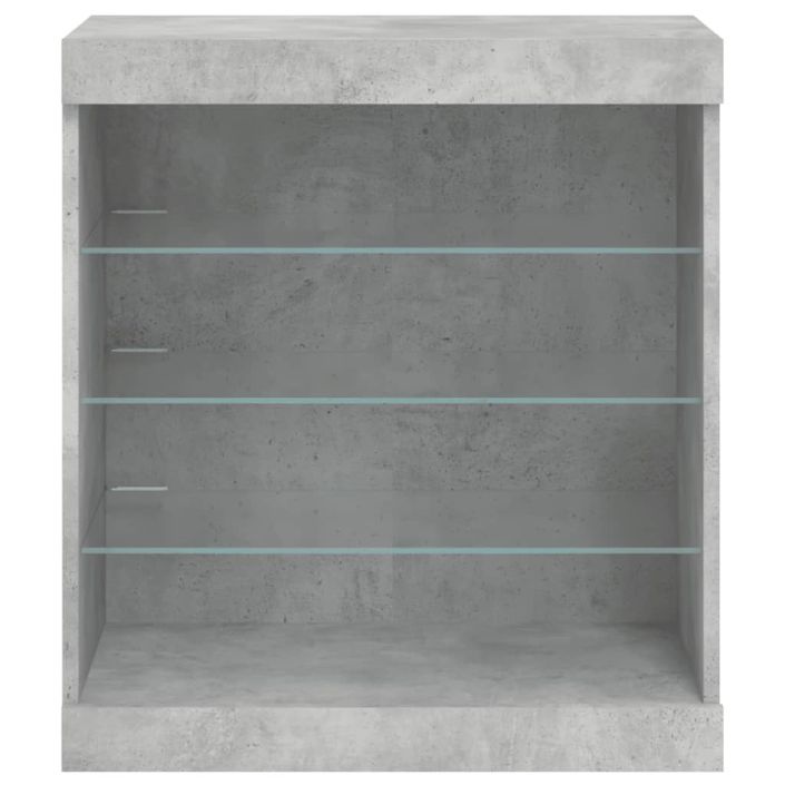 Buffet avec lumières LED gris béton 60,5x37x67 cm - Photo n°6