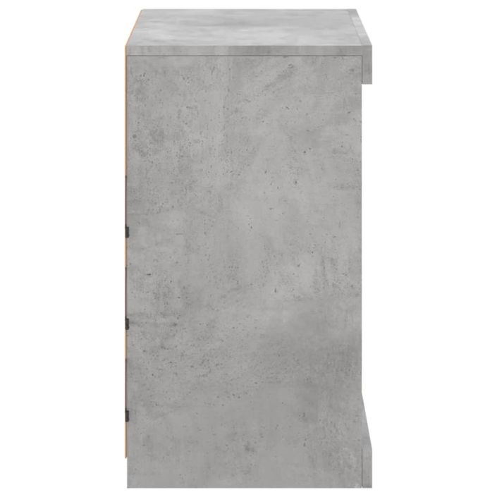 Buffet avec lumières LED gris béton 60,5x37x67 cm - Photo n°7