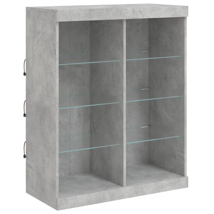 Buffet avec lumières LED gris béton 81x37x100 cm - Photo n°3