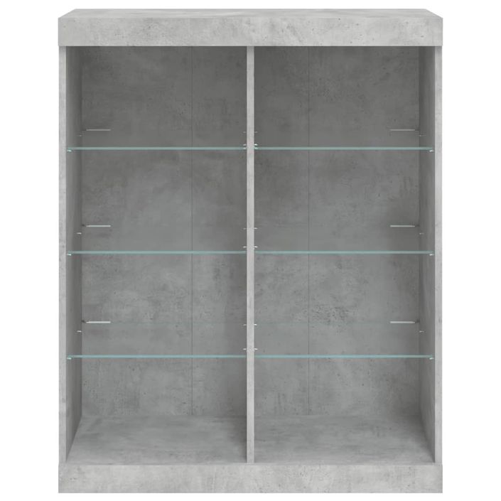 Buffet avec lumières LED gris béton 81x37x100 cm - Photo n°6