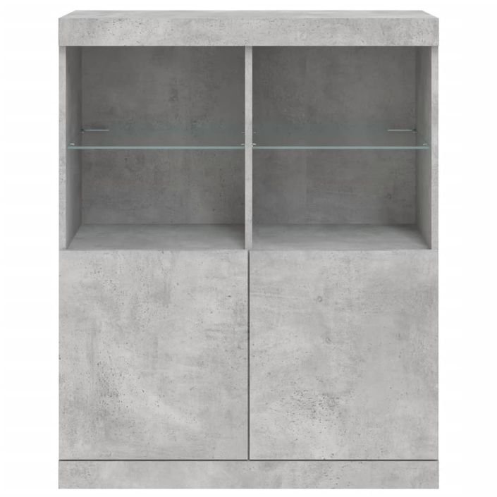 Buffet avec lumières LED gris béton 81x37x100 cm - Photo n°6