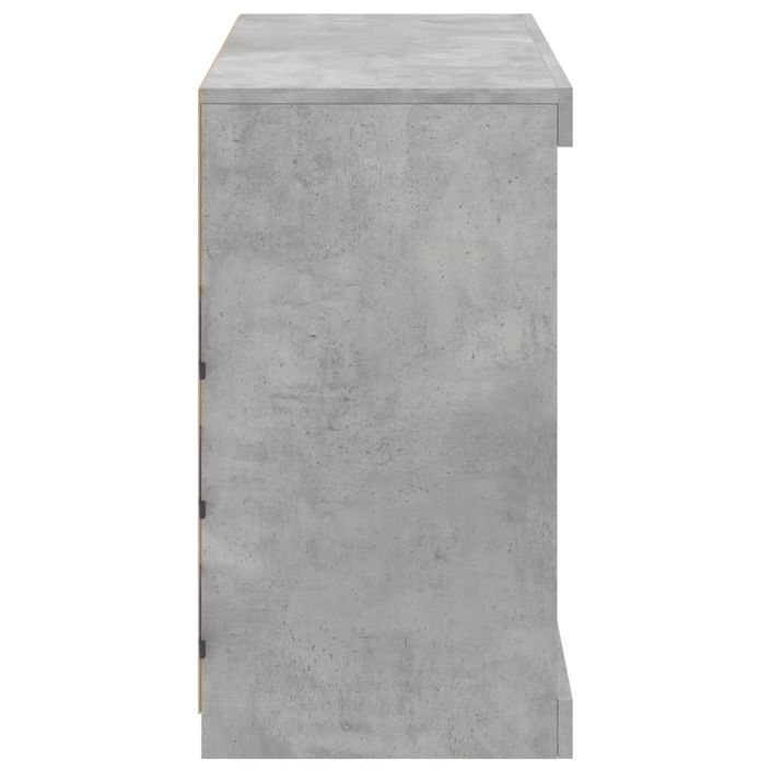 Buffet avec lumières LED gris béton 81x37x67 cm - Photo n°7