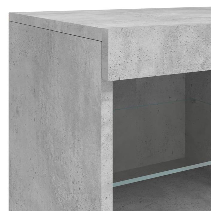 Buffet avec lumières LED gris béton 81x37x67 cm - Photo n°10