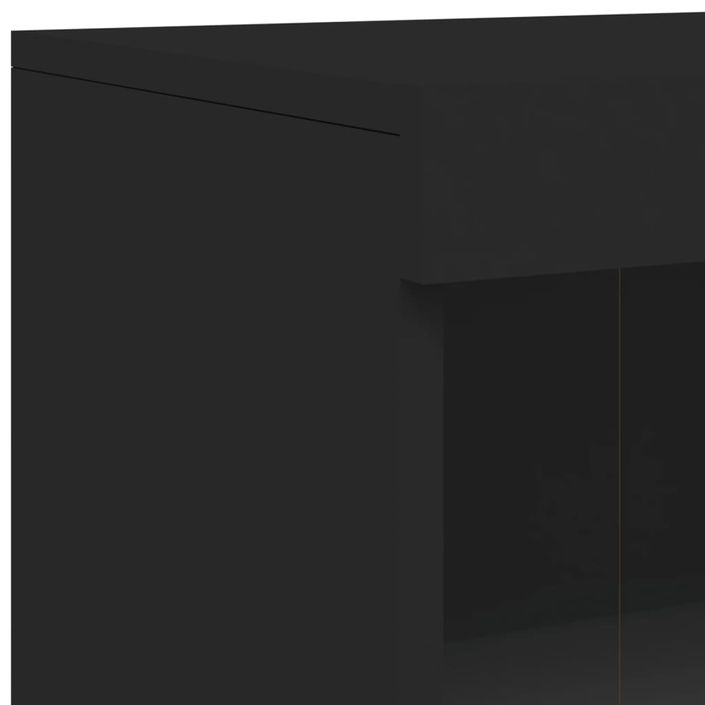 Buffet avec lumières LED noir 162x37x100 cm - Photo n°11