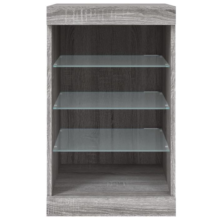 Buffet avec lumières LED sonoma gris 41x37x67 cm - Photo n°6