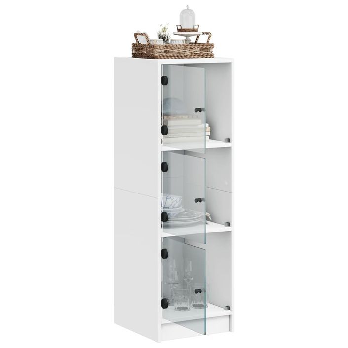 Buffet avec portes en verre blanc 35x37x109 cm - Photo n°5