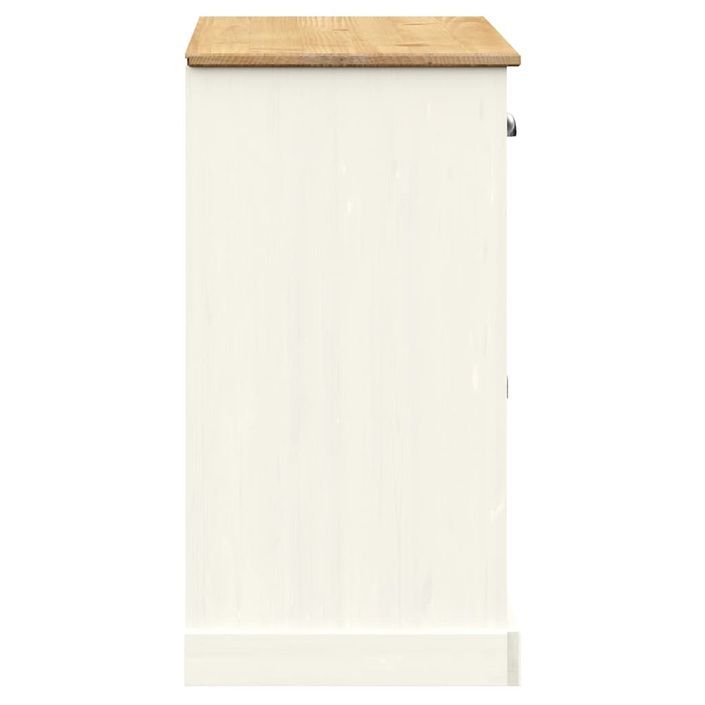 Buffet avec tiroirs VIGO 113x40x75 cm blanc bois massif de pin - Photo n°6