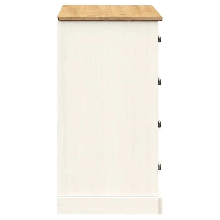 Buffet avec tiroirs VIGO 113x40x75 cm blanc bois massif de pin - Photo n°6