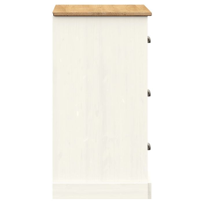 Buffet avec tiroirs VIGO 78x40x75 cm blanc bois massif de pin - Photo n°6