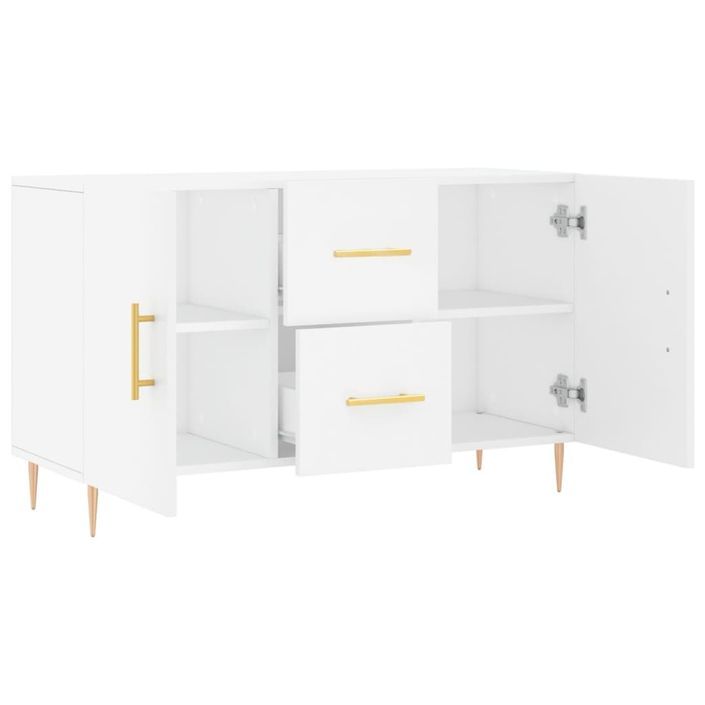 Buffet blanc 100x36x60 cm bois d'ingénierie - Photo n°5