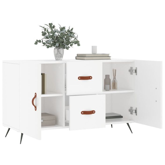 Buffet blanc 100x36x60 cm bois d'ingénierie - Photo n°4