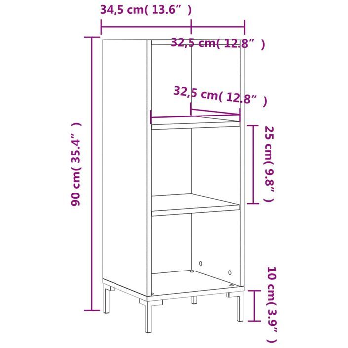 Buffet blanc 34,5x32,5x90 cm bois d'ingénierie - Photo n°9