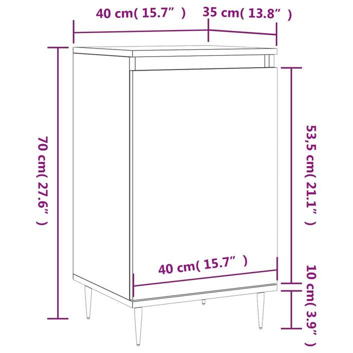 Buffet blanc 40x35x70 cm bois d’ingénierie - Photo n°12