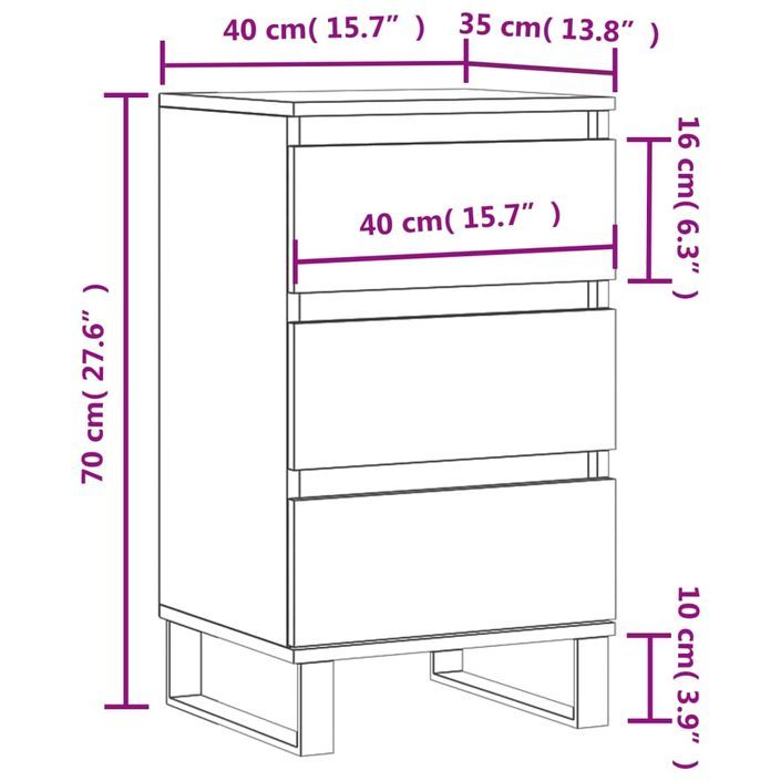 Buffet blanc 40x35x70 cm bois d’ingénierie - Photo n°11