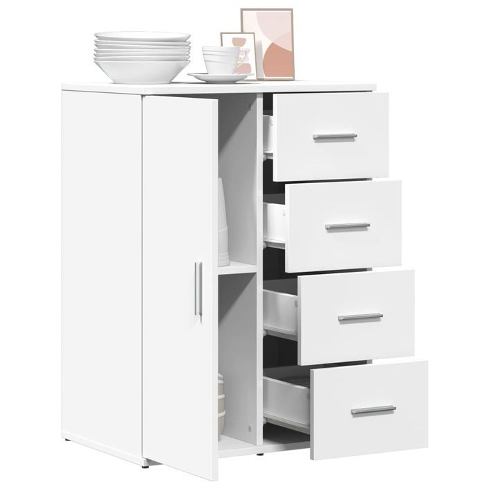 Buffet blanc 59x39x80 cm bois d'ingénierie - Photo n°4