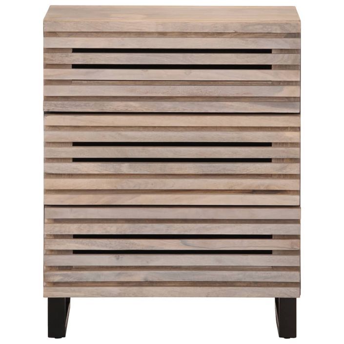 Buffet blanc 60x34x75 cm bois massif de manguier - Photo n°2