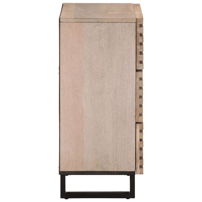 Buffet blanc 60x34x75 cm bois massif de manguier - Photo n°3