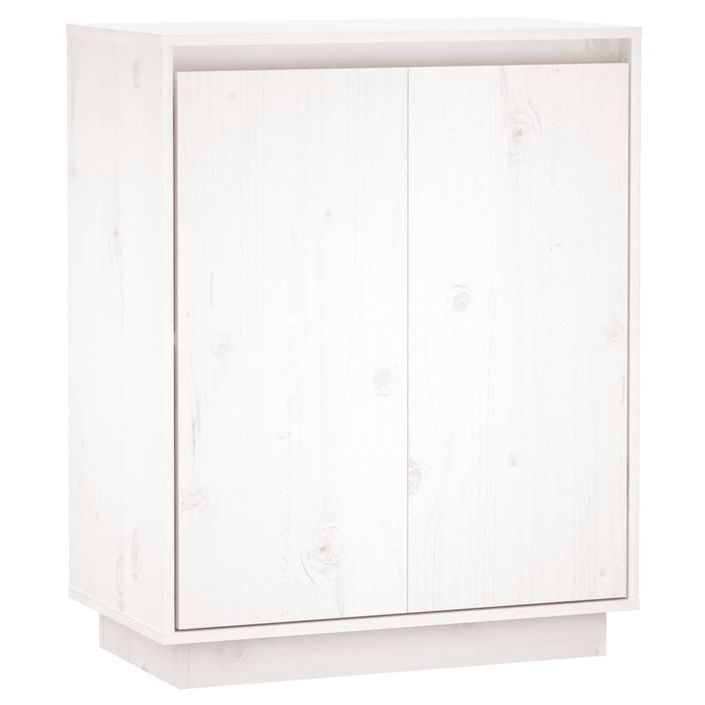 Buffet Blanc 60x34x75 cm Bois massif de pin 3 - Photo n°1