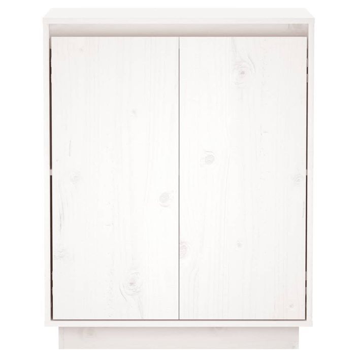 Buffet Blanc 60x34x75 cm Bois massif de pin 3 - Photo n°6